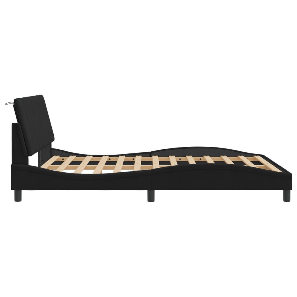 Bed Frame without Mattress Black 152x203 cm Queen Velvet Price