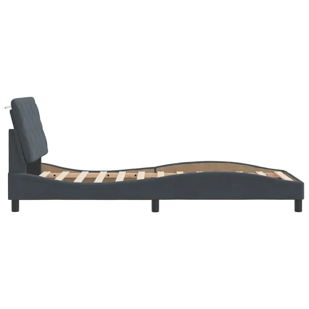 Bed Frame without Mattress Dark Grey 90x190 cm Velvet Price