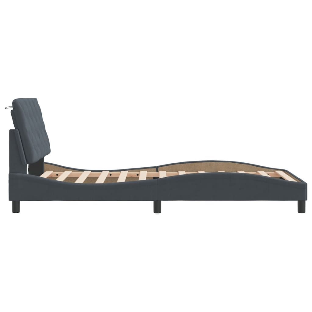 Bed Frame without Mattress Dark Grey 107x203 cm King Single Velvet Price
