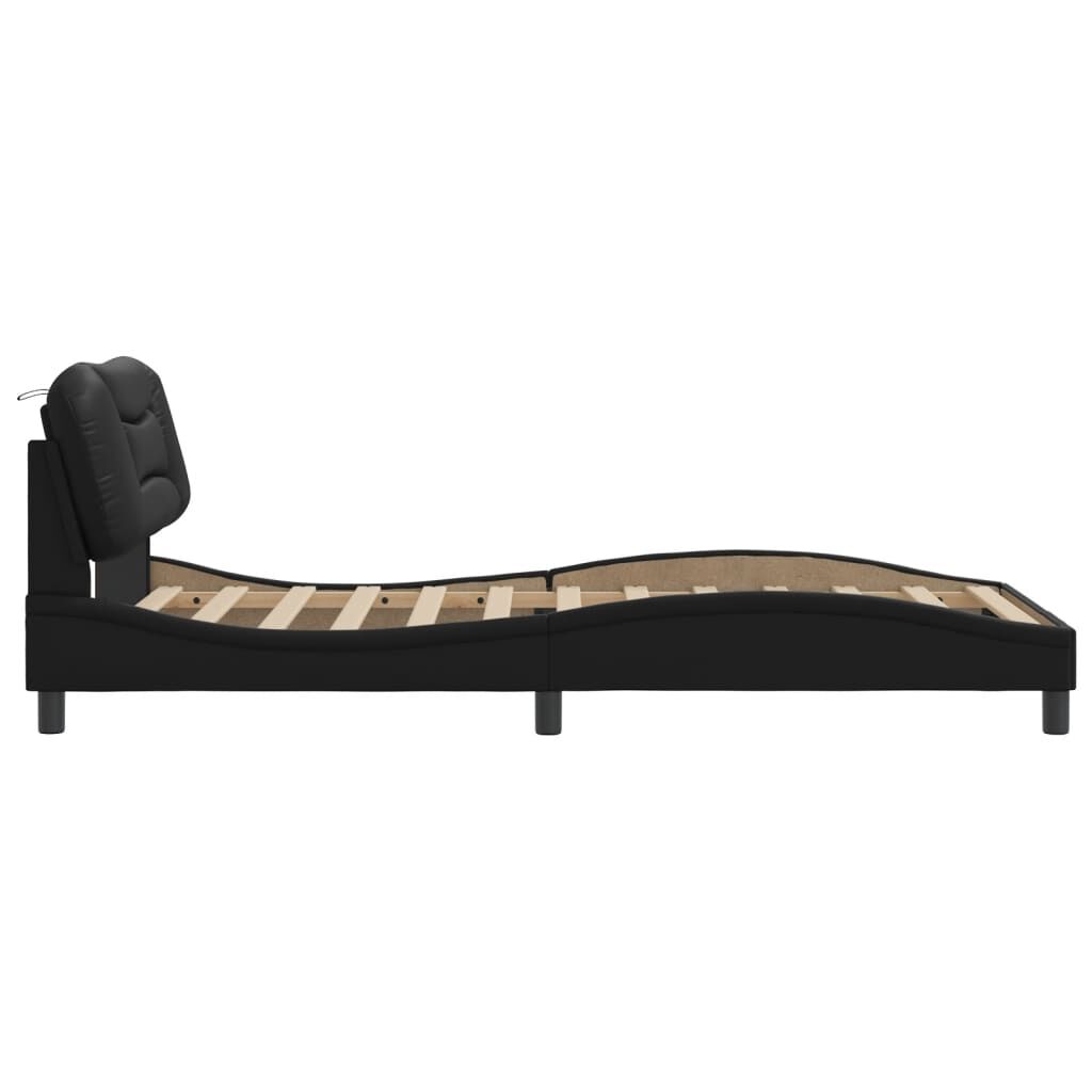 Bed Frame without Mattress Black 107x203 cm King Single Faux Leather Price