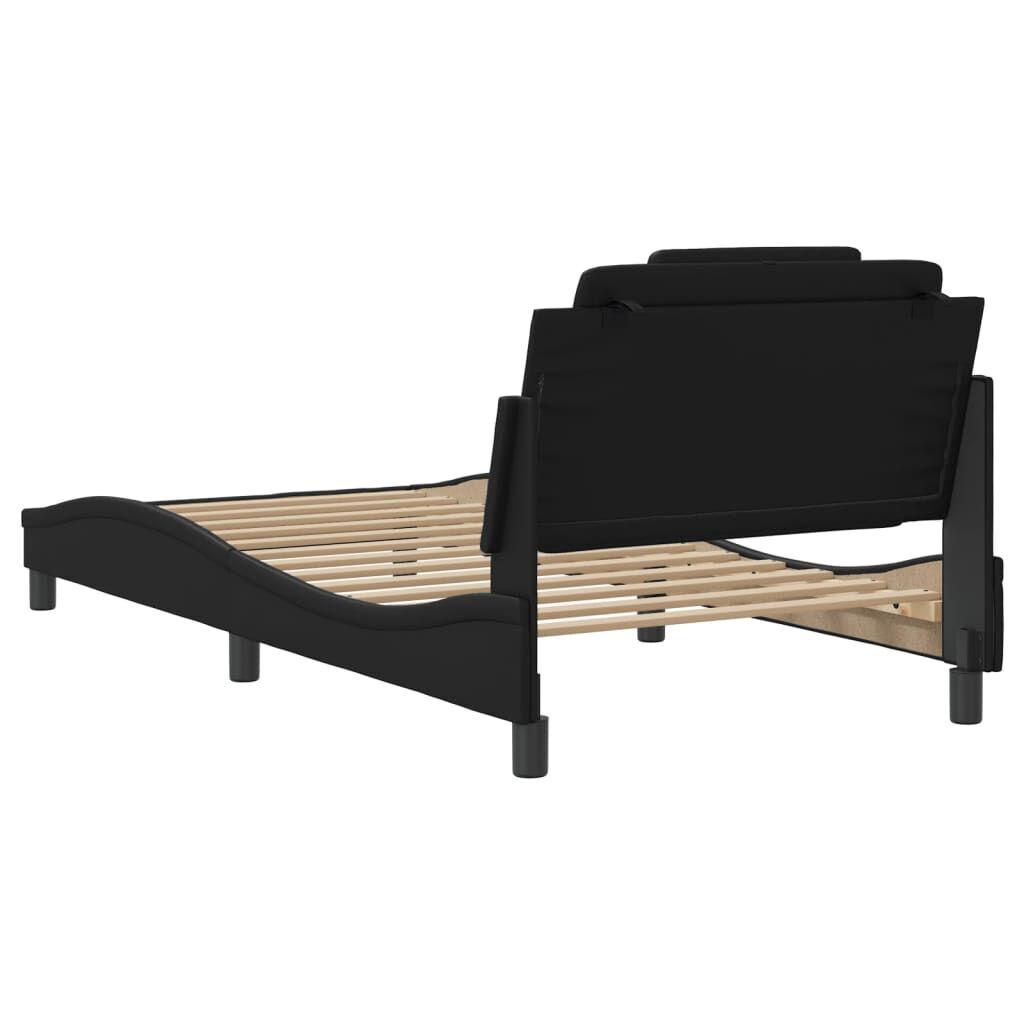 Bed Frame without Mattress Black 107x203 cm King Single Faux Leather Price