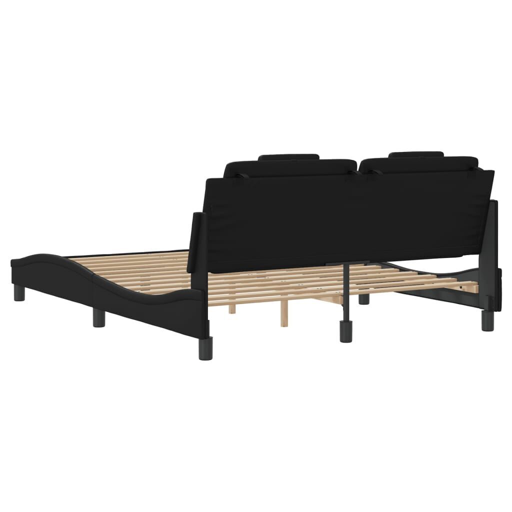 Bed Frame without Mattress Black 152x203 cm Queen Faux Leather Price