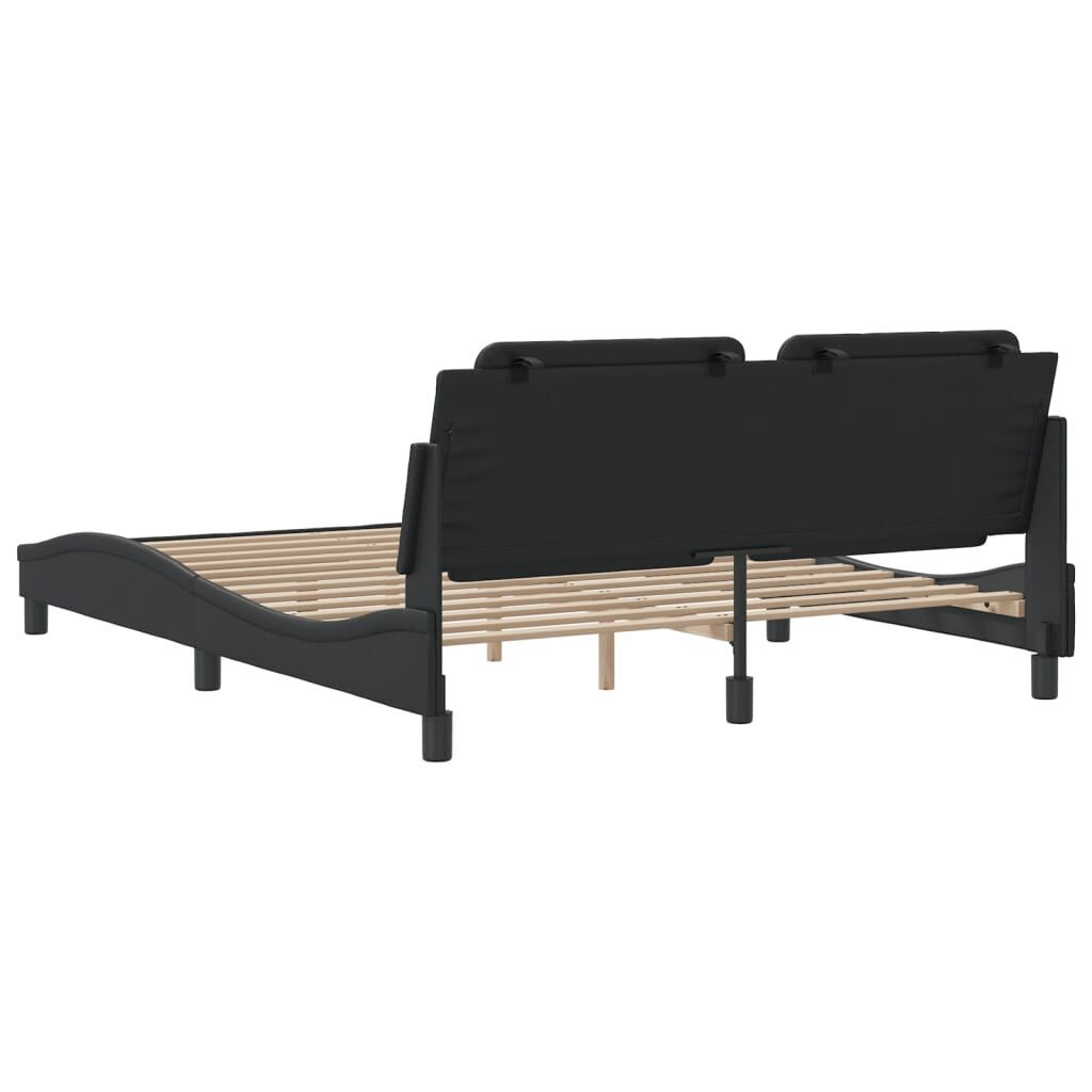 Bed Frame without Mattress Black 152x203 cm Queen Faux Leather Price