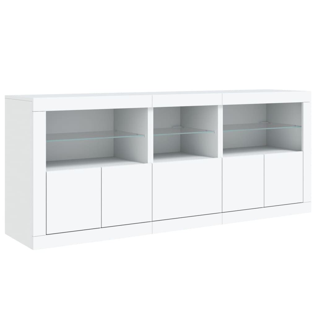 Sideboard with LED Lights White 162x37x67 cm Price