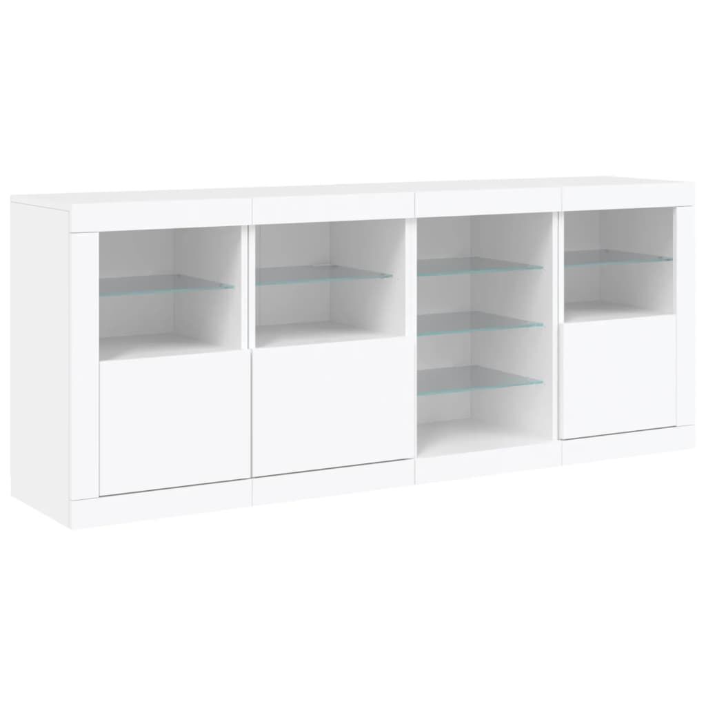 Sideboard with LED Lights White 164x37x67 cm Price