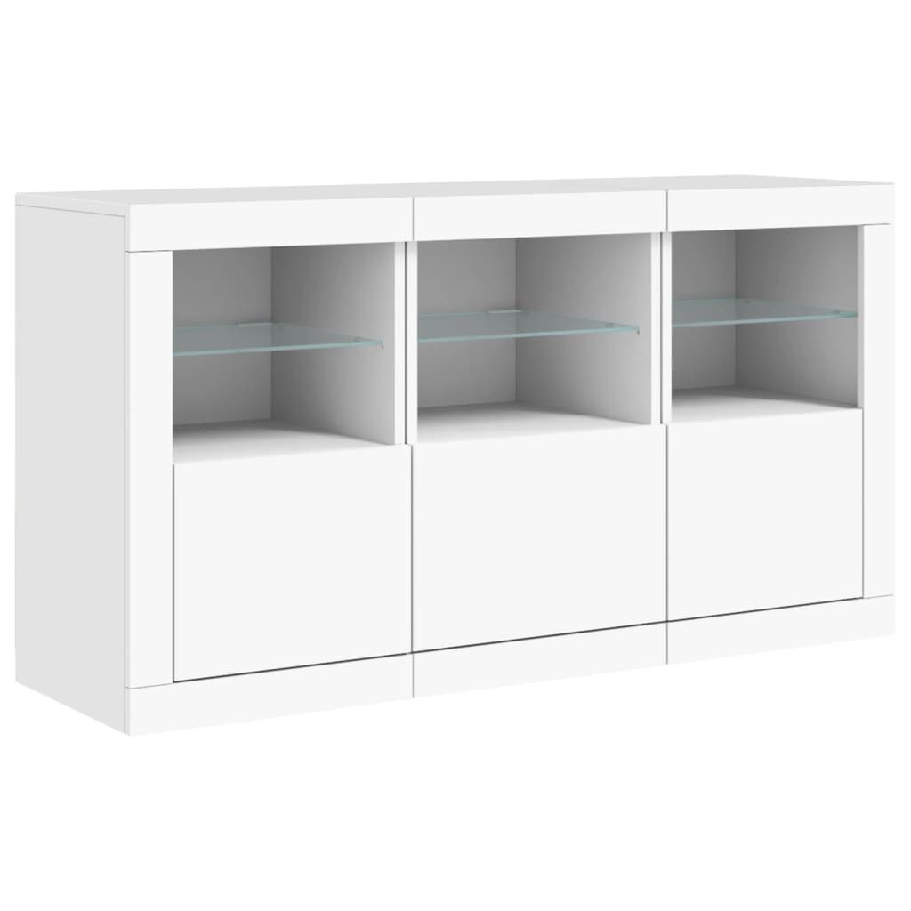 Sideboard with LED Lights White 123x37x67 cm Price