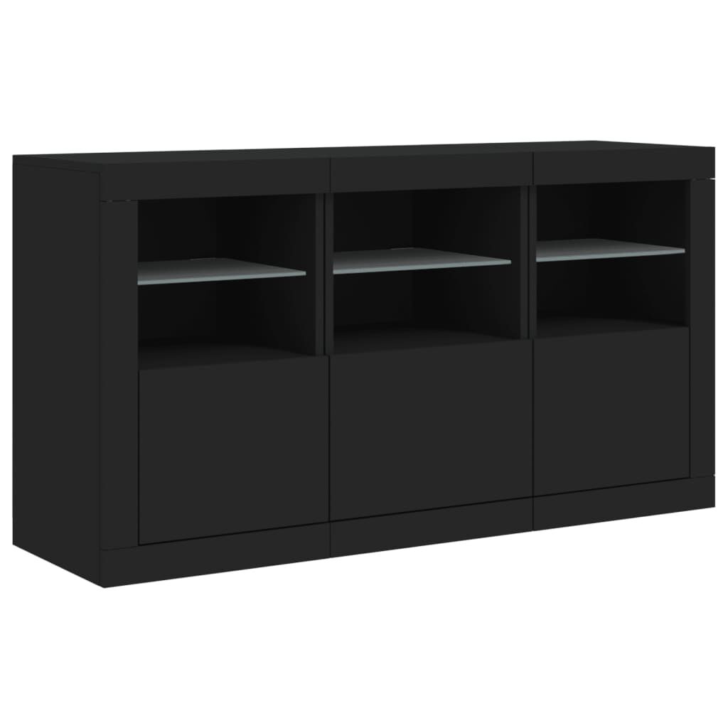 Sideboard with LED Lights Black 123x37x67 cm Price