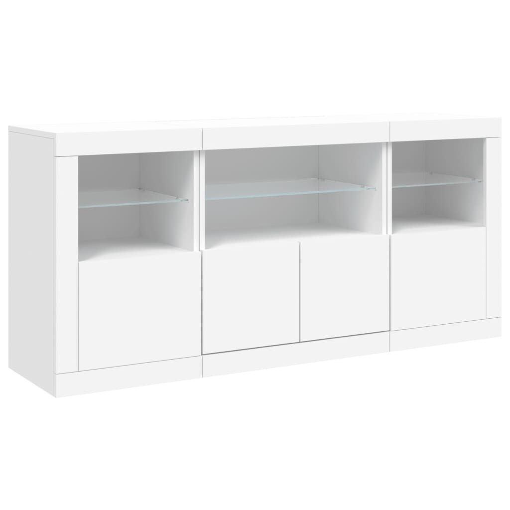 Sideboard with LED Lights White 142.5x37x67 cm Price