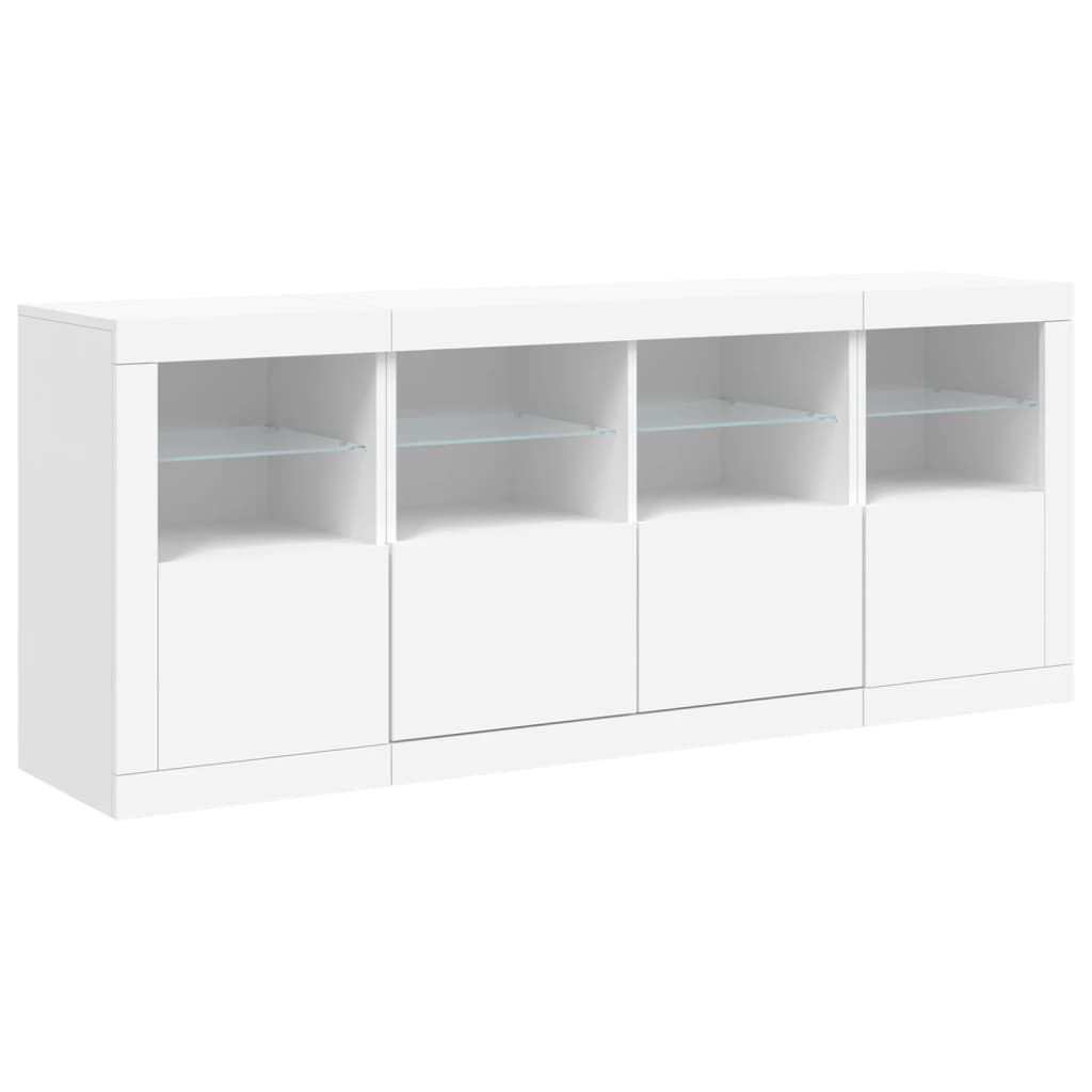 Sideboard with LED Lights White 163x37x67 cm Price
