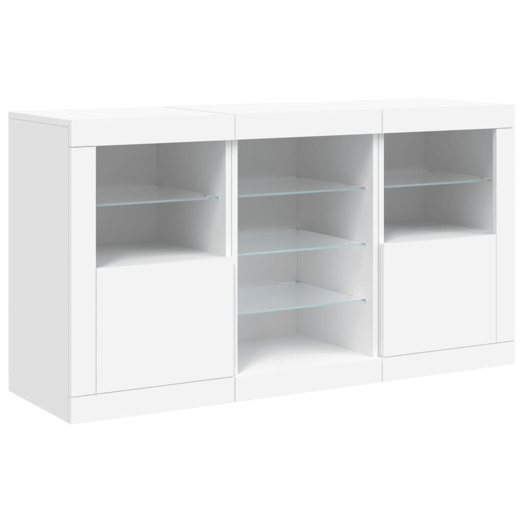 Sideboard with LED Lights White 123x37x67 cm Price
