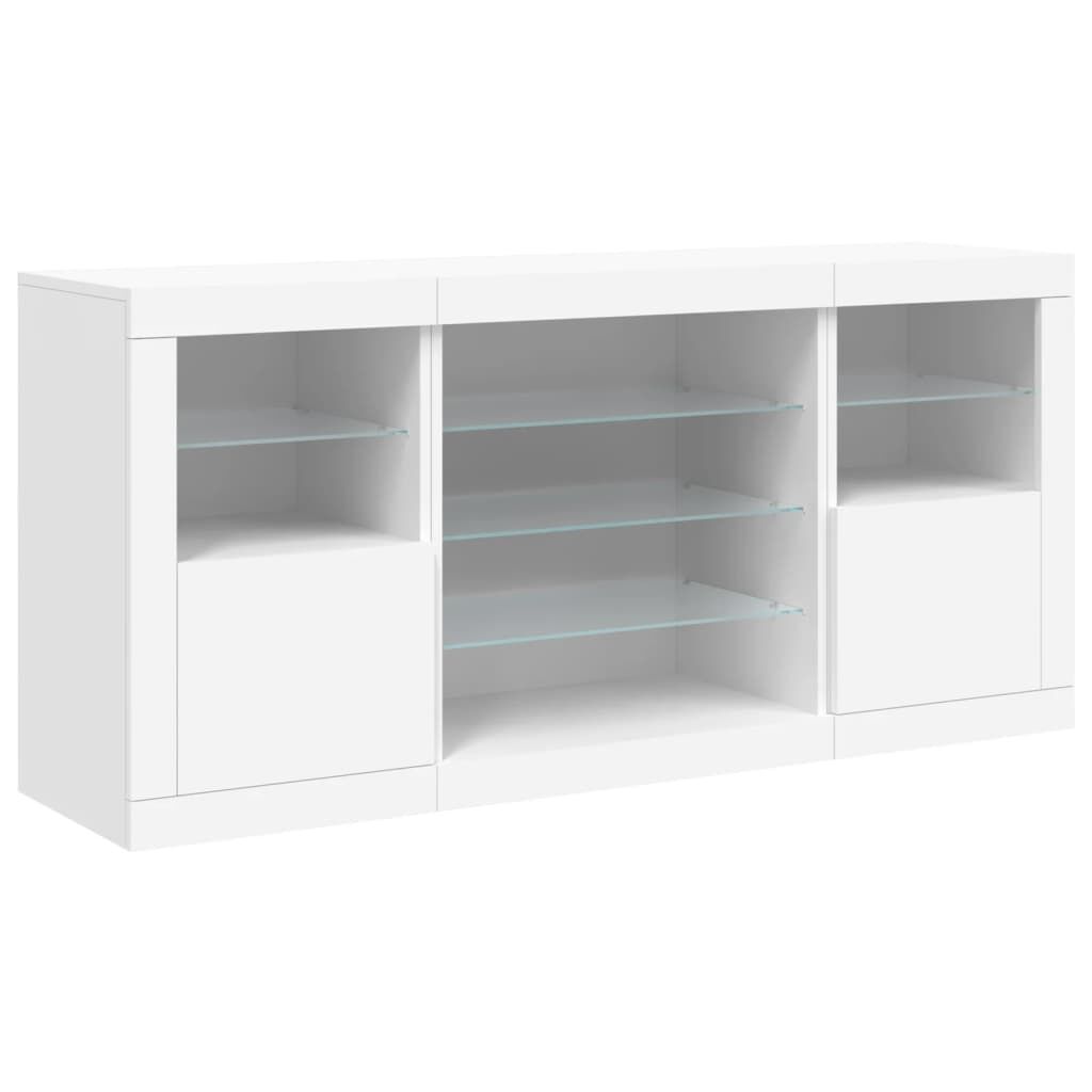 Sideboard with LED Lights White 142.5x37x67 cm Price