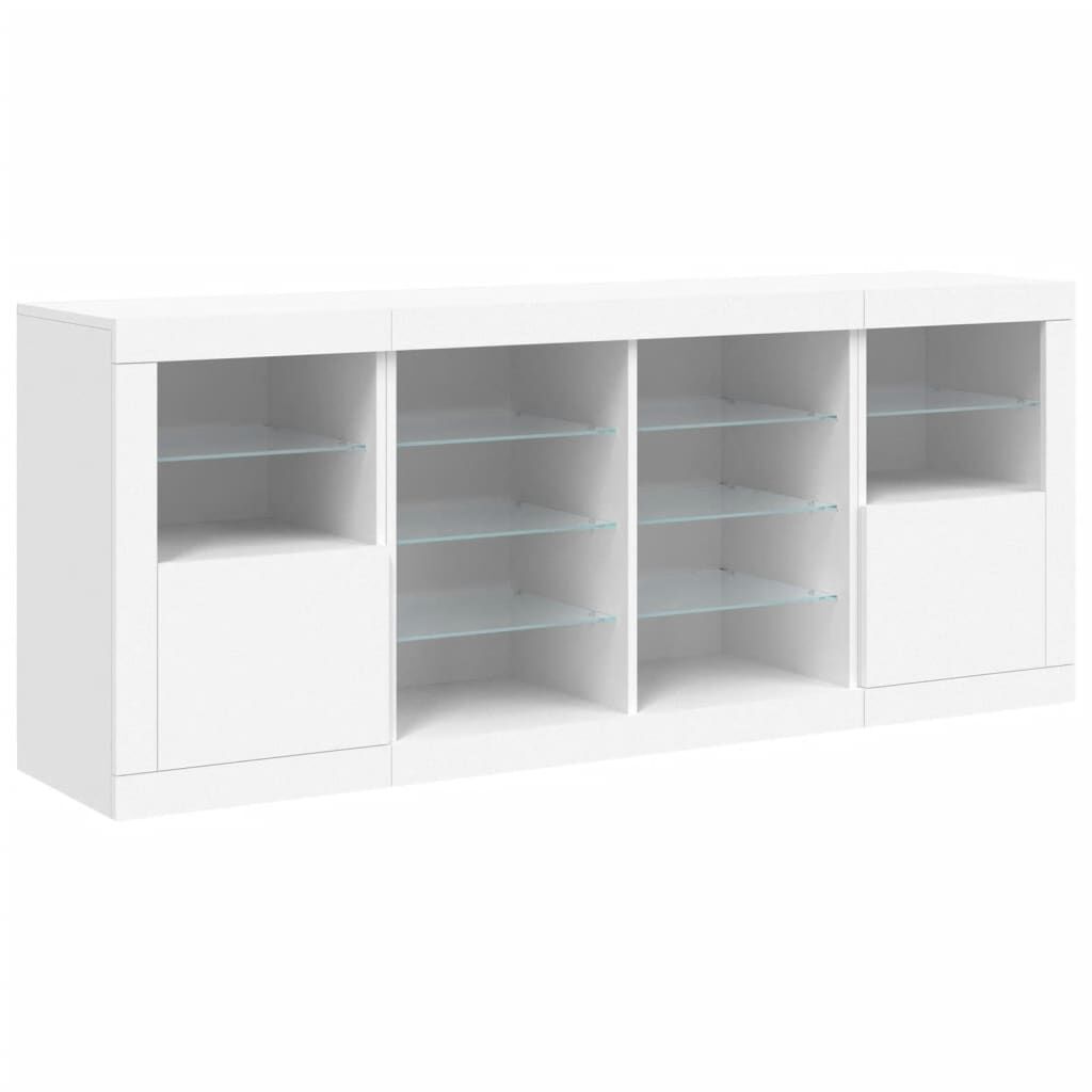 Sideboard with LED Lights White 163x37x67 cm Price