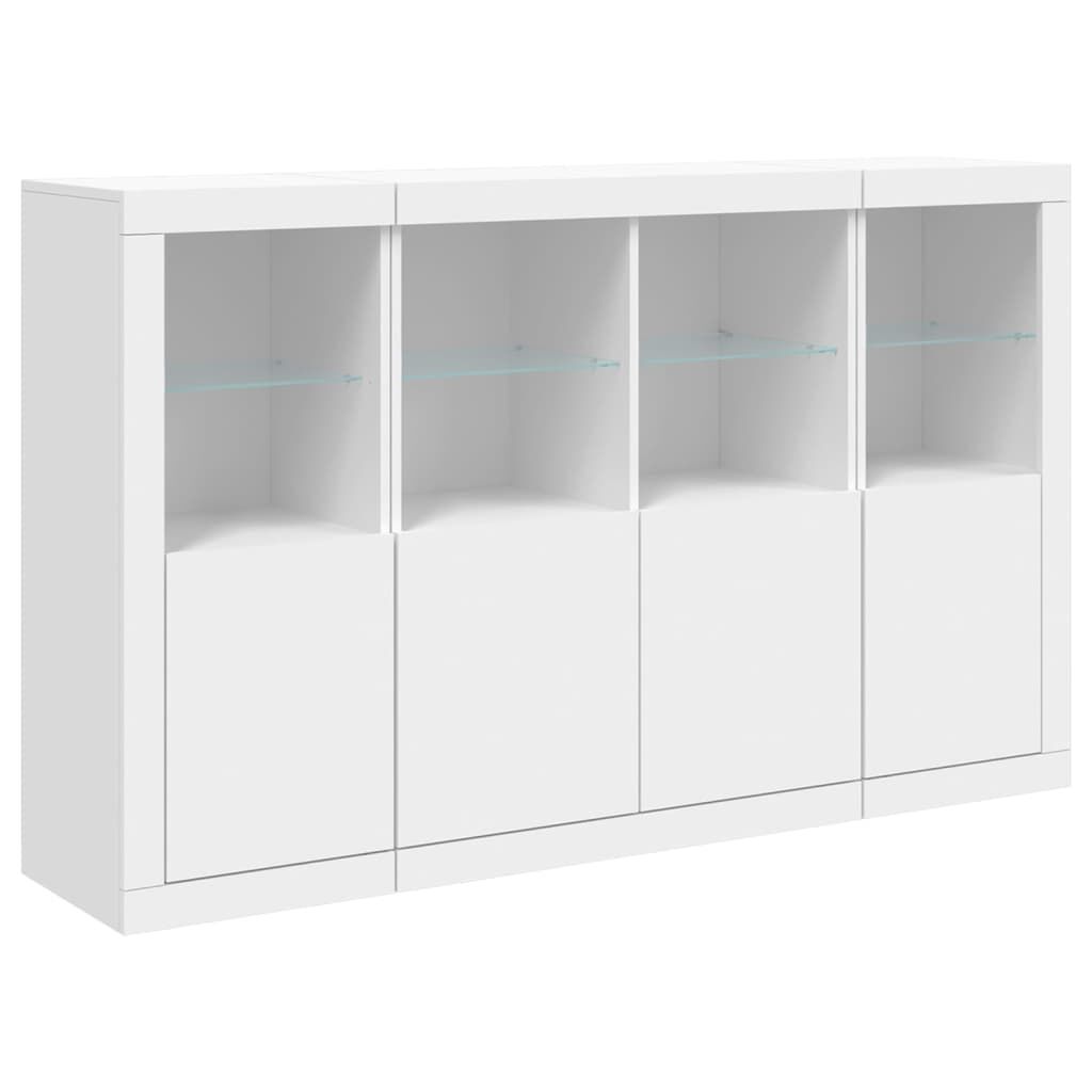Sideboards with LED Lights 3 pcs White Engineered Wood Price