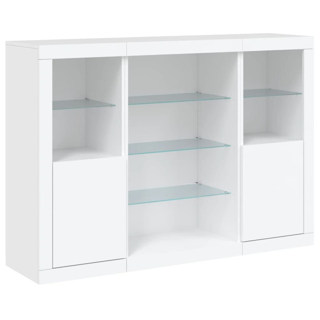 Sideboards with LED Lights 3 pcs White Engineered Wood Price