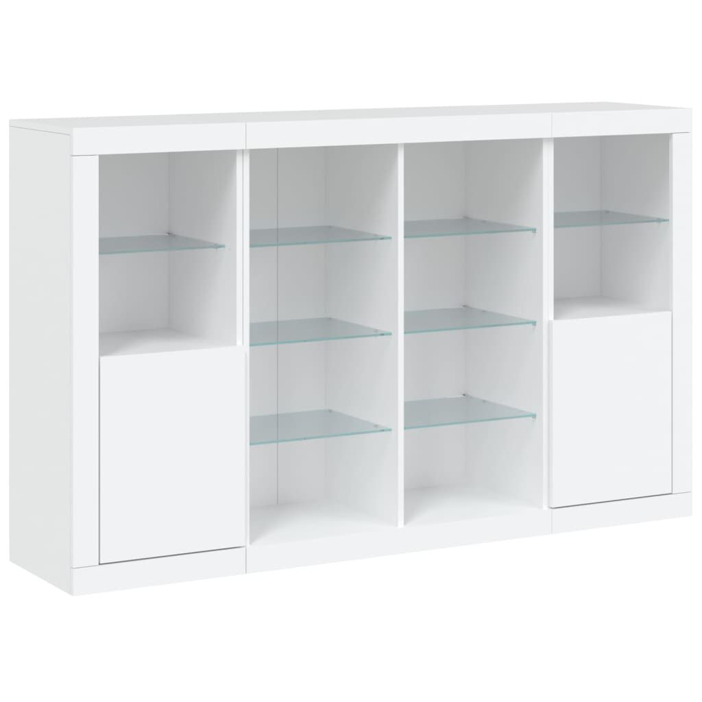 Sideboards with LED Lights 3 pcs White Engineered Wood Price
