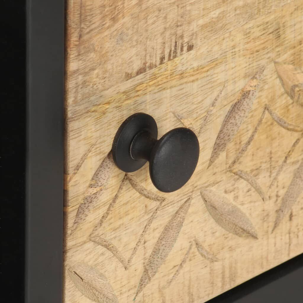 Coffee Table with Carved Door 90x55x36 cm Rough Mango Wood Price