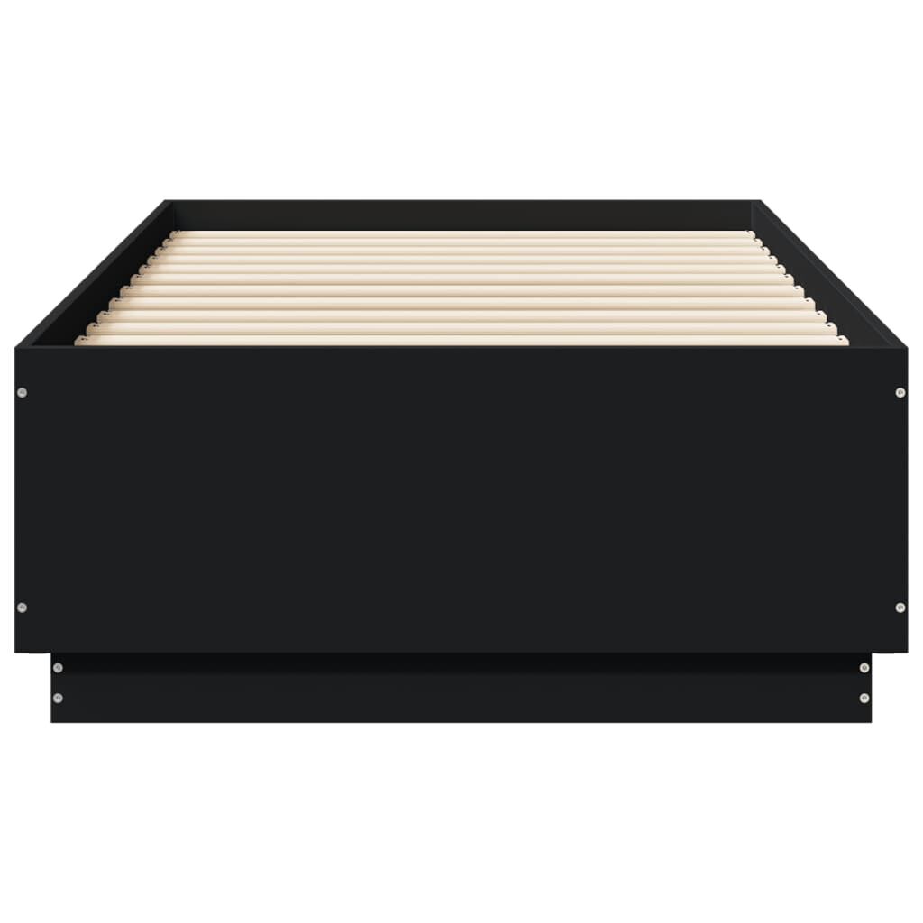 Bed Frame with LED without Mattress Black 90x190 cm Price
