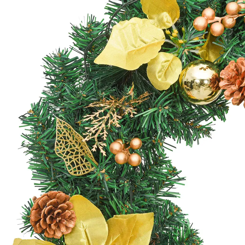 Christmas Garland with LED Lights Green 2.7 m PVC Price