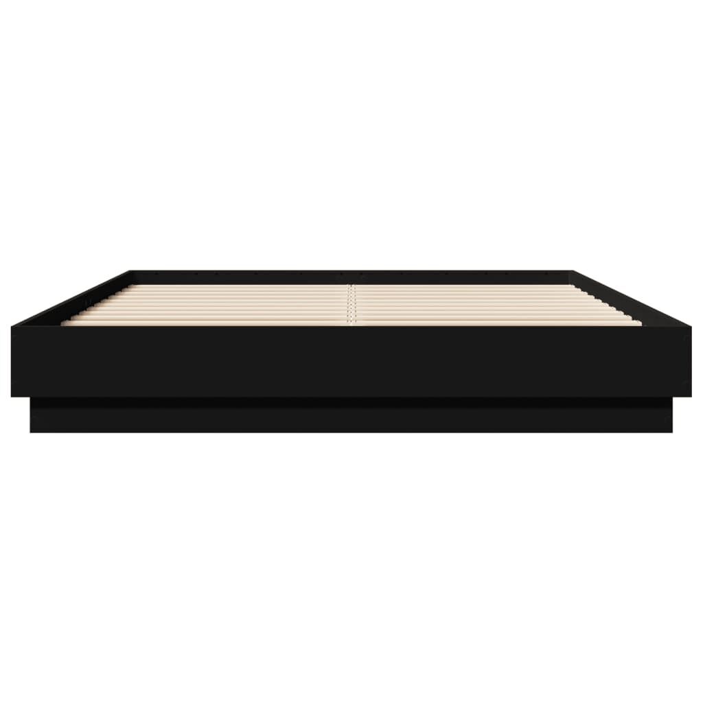 Bed Frame with LED without Mattress Black 150x200 cm Price