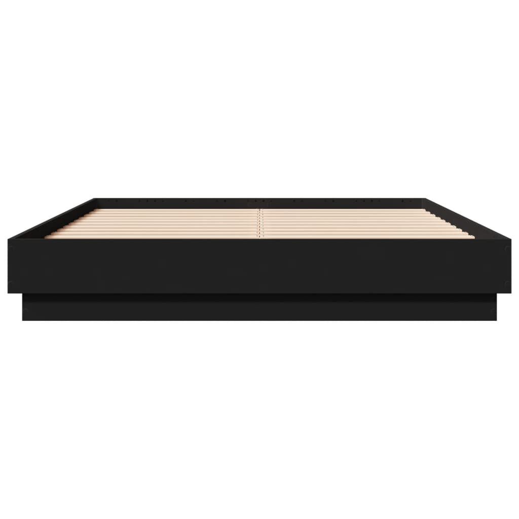 Bed Frame with LED Lights Black 135x190 cm Price