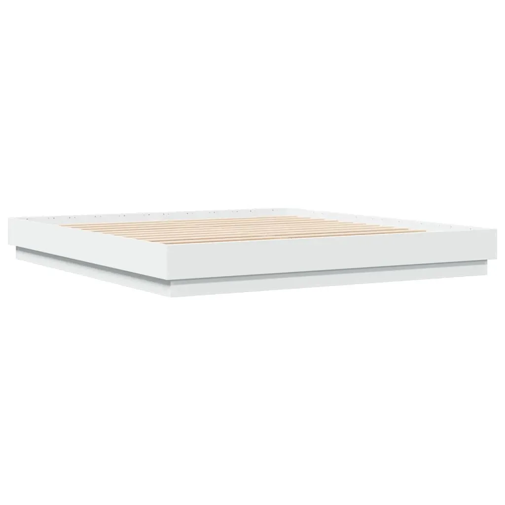 Bed Frame without Mattress White 183x203 cm King Price