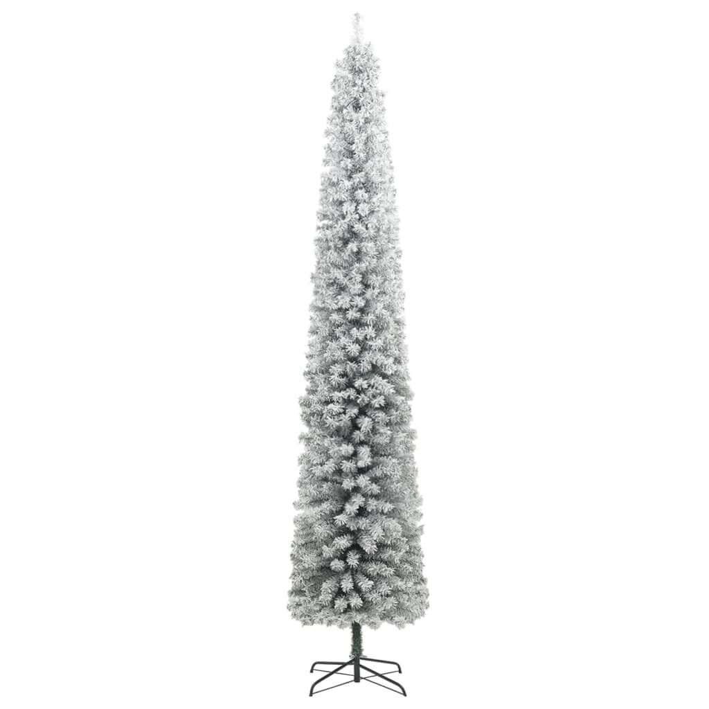 Slim Christmas Tree 300 LEDs & Ball Set & Flocked Snow 300 cm Price