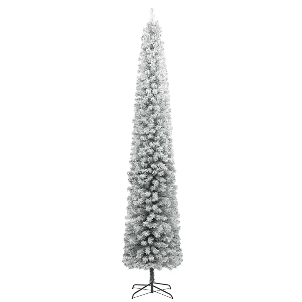 Slim Christmas Tree 300 LEDs & Ball Set & Flocked Snow 300 cm Price
