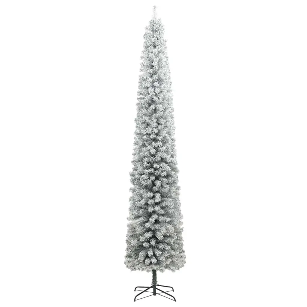Slim Christmas Tree 300 LEDs & Ball Set & Flocked Snow 270 cm Price