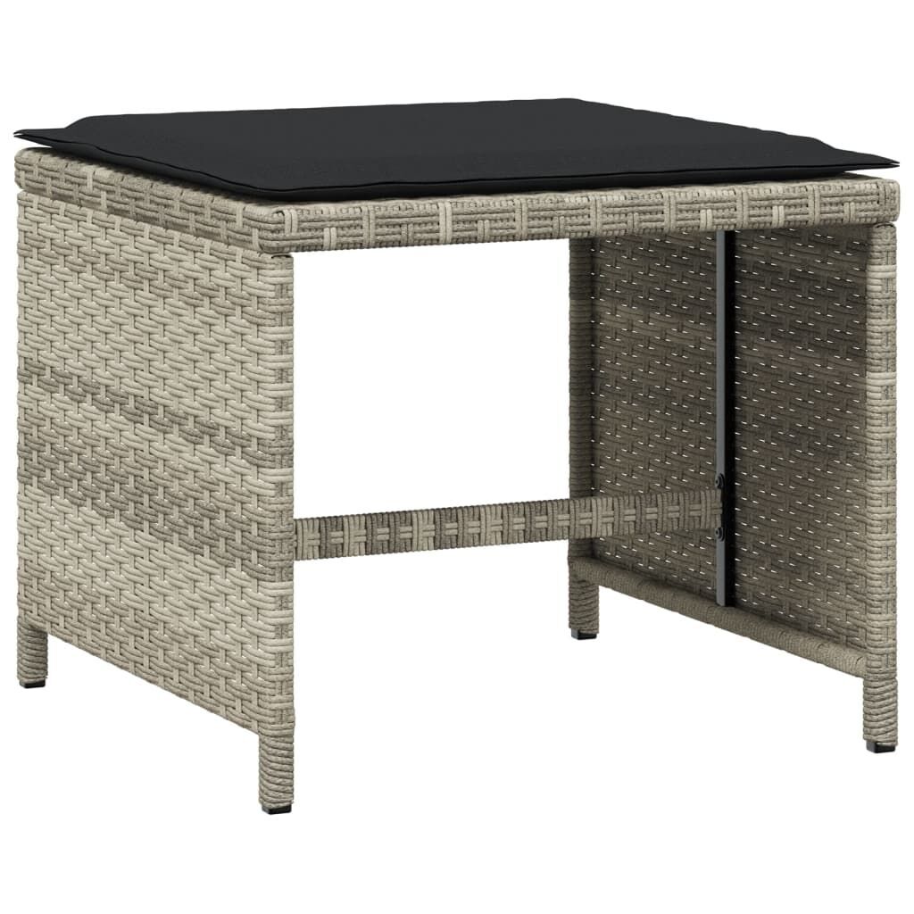 17 Piece Garden Dining Set with Cushions Light Grey Poly Rattan Price