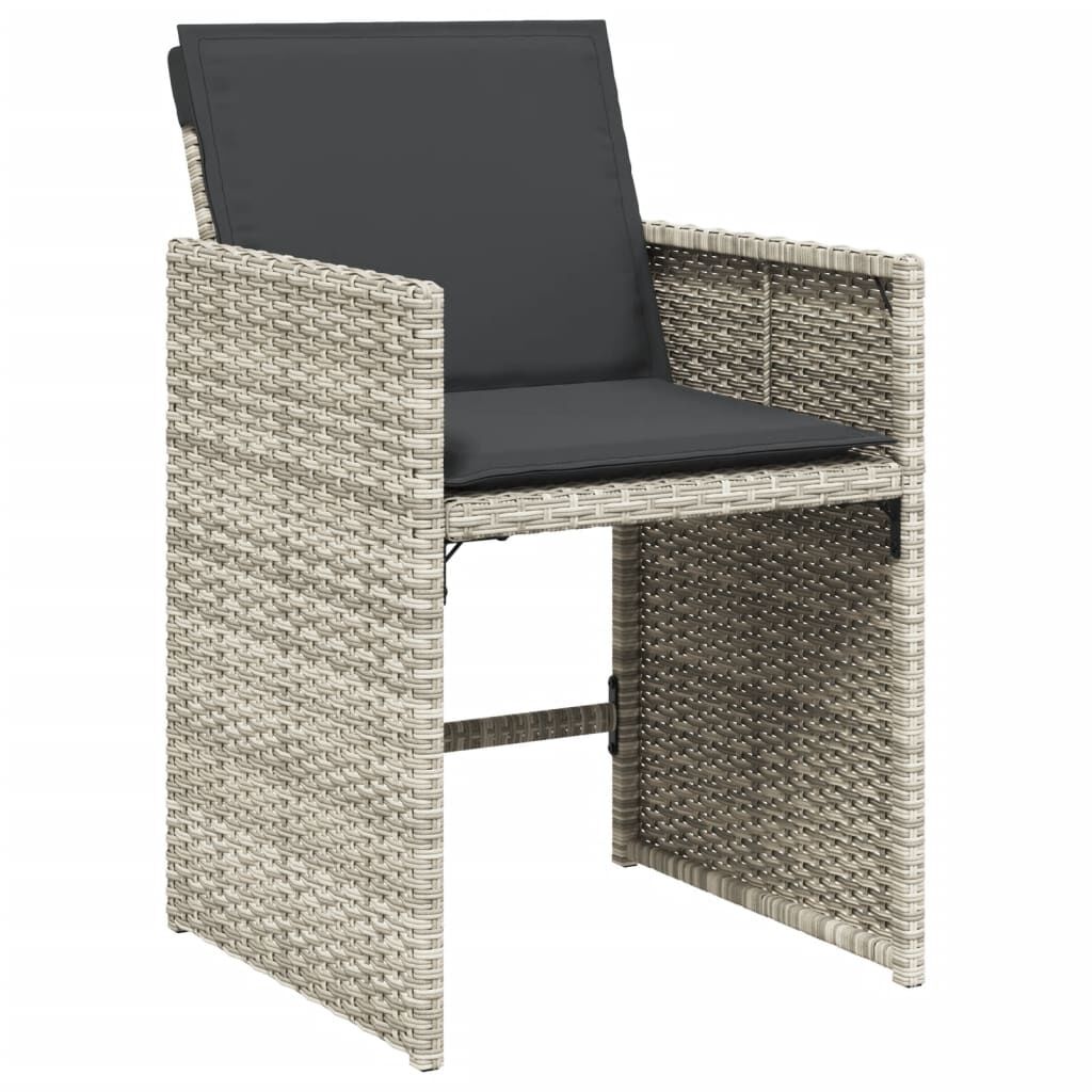 5 Piece Garden Dining Set with Cushions Light Grey Poly Rattan Price