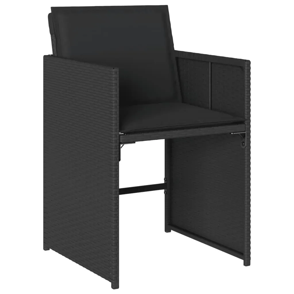 11 Piece Garden Dining Set with Cushions Black Poly Rattan Price