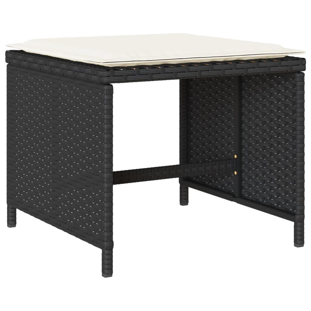 9 Piece Garden Dining Set with Cushions Black Poly Rattan Price
