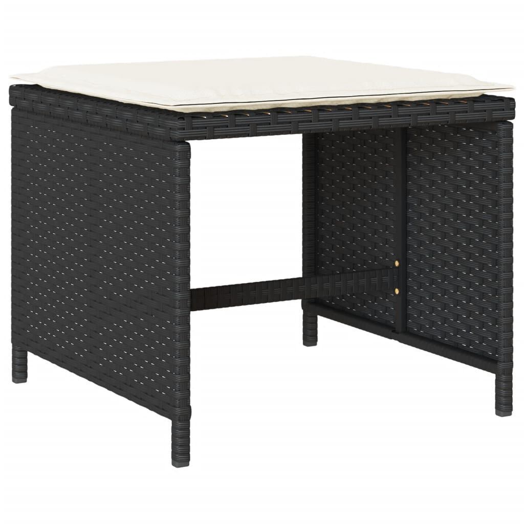 13 Piece Garden Dining Set with Cushions Black Poly Rattan Price