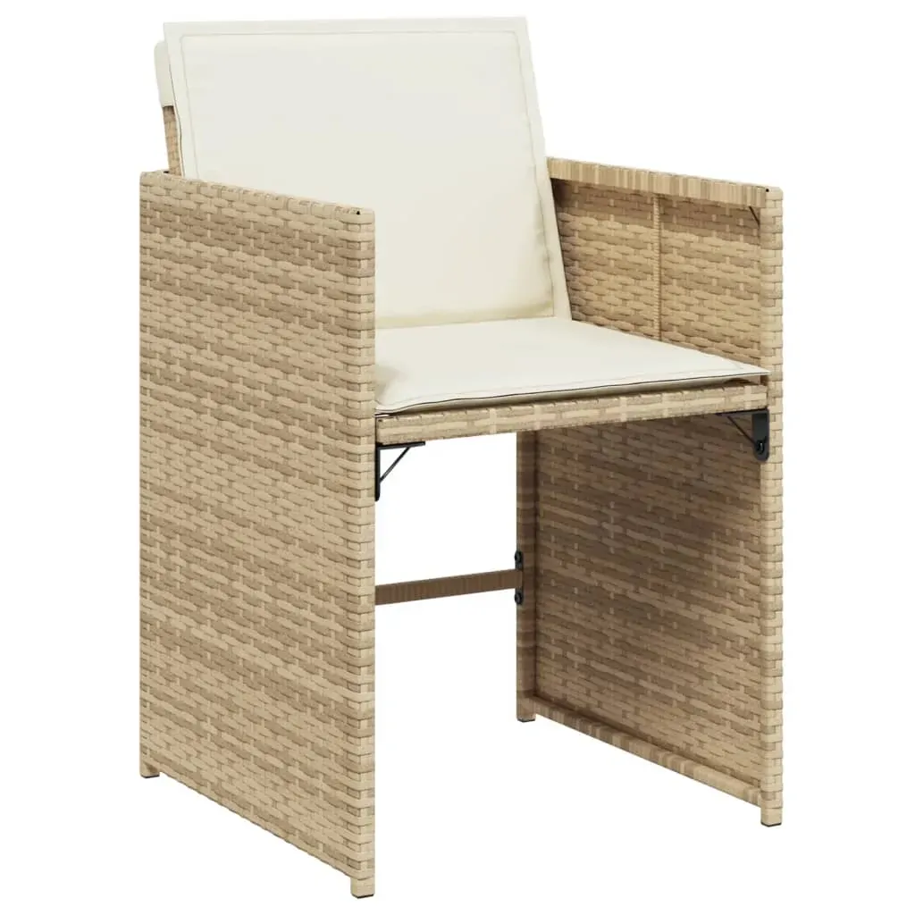 15 Piece Garden Dining Set with Cushions Beige Poly Rattan Price