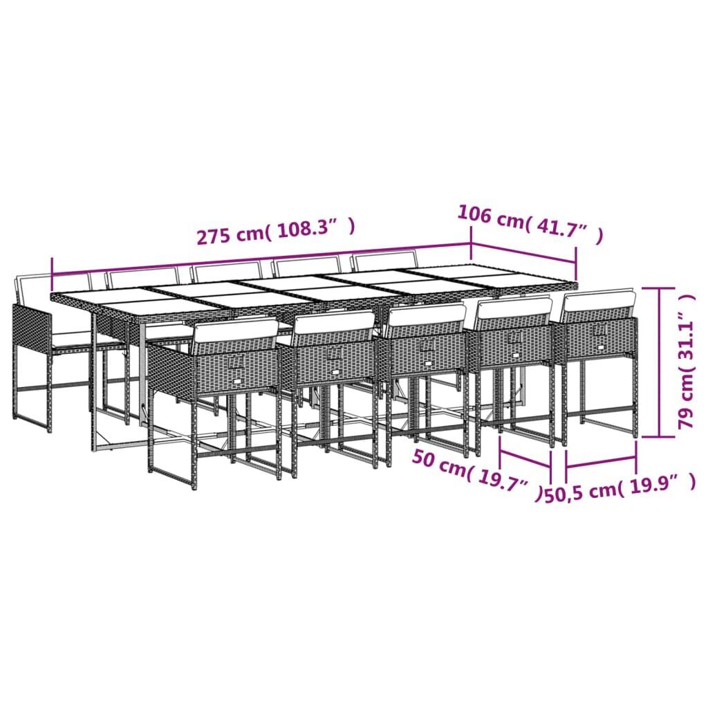11 Piece Garden Dining Set with Cushions Black Poly Rattan Price