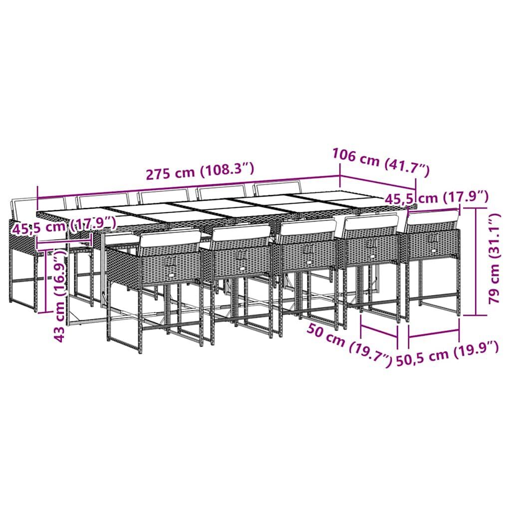 11 Piece Garden Dining Set with Cushions Black Poly Rattan Price