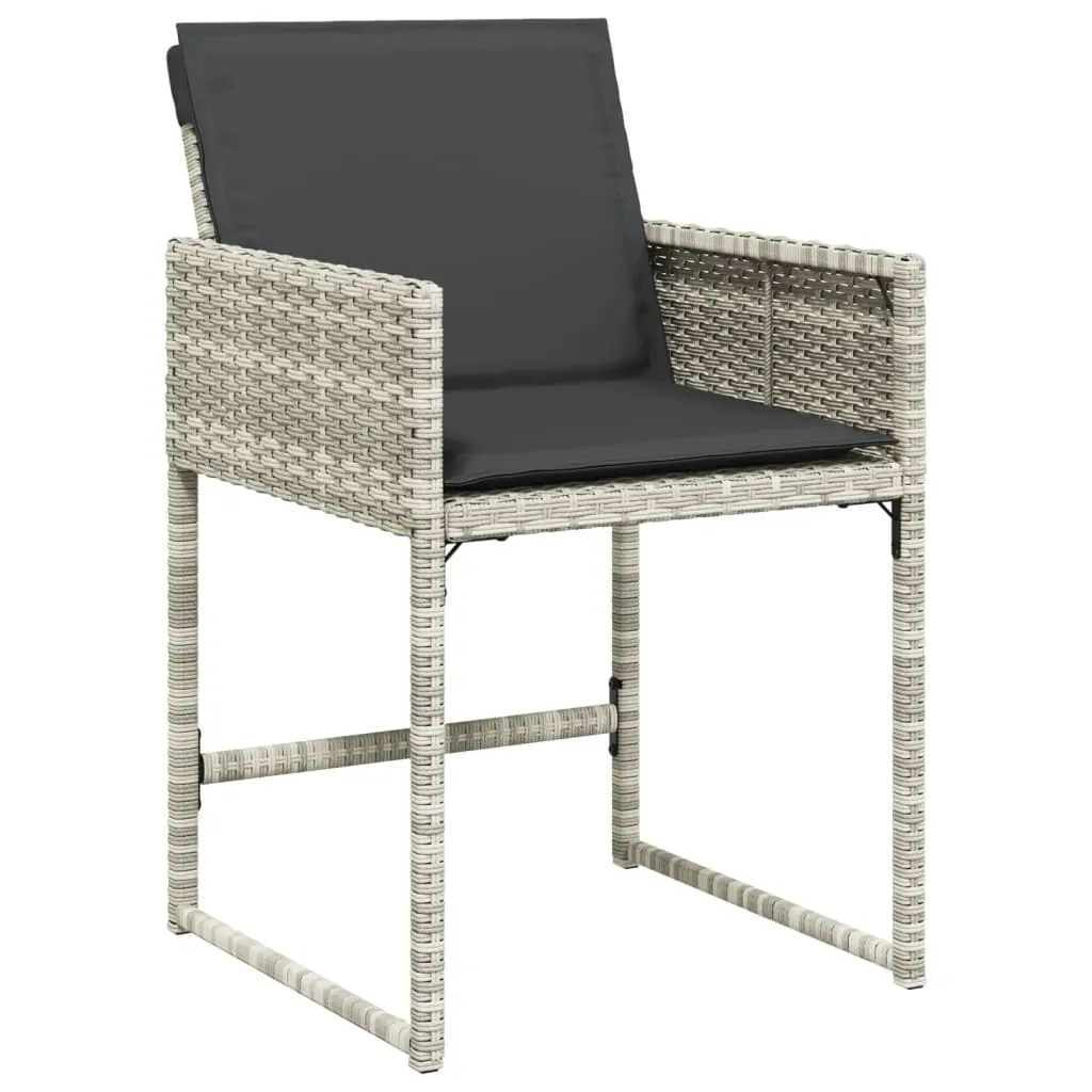11 Piece Garden Dining Set with Cushions Light Grey Poly Rattan Price
