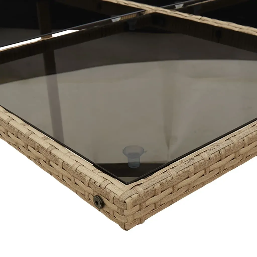 17 Piece Garden Dining Set with Cushions Mix Beige Poly Rattan Price