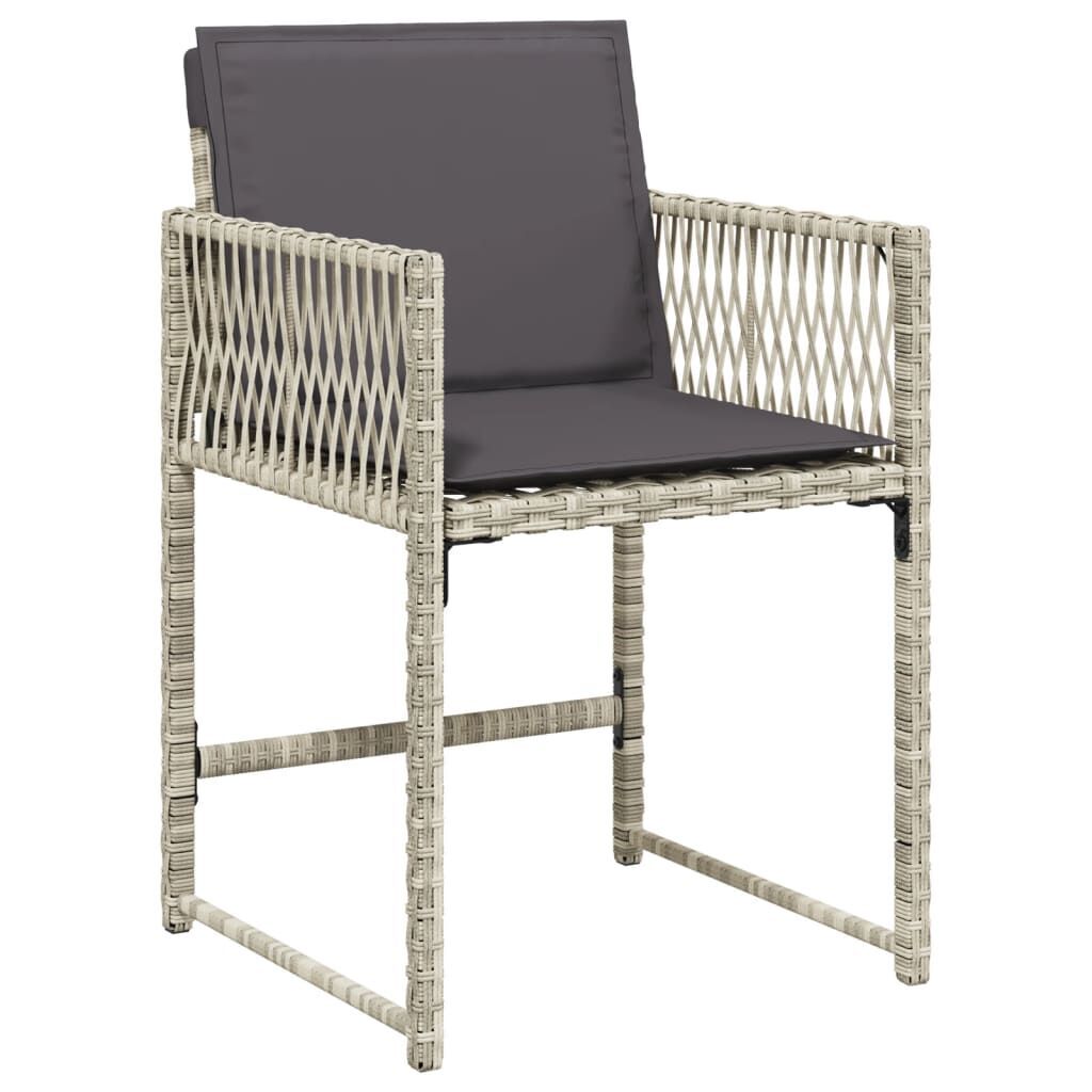 17 Piece Garden Dining Set with Cushions Light Grey Poly Rattan Price
