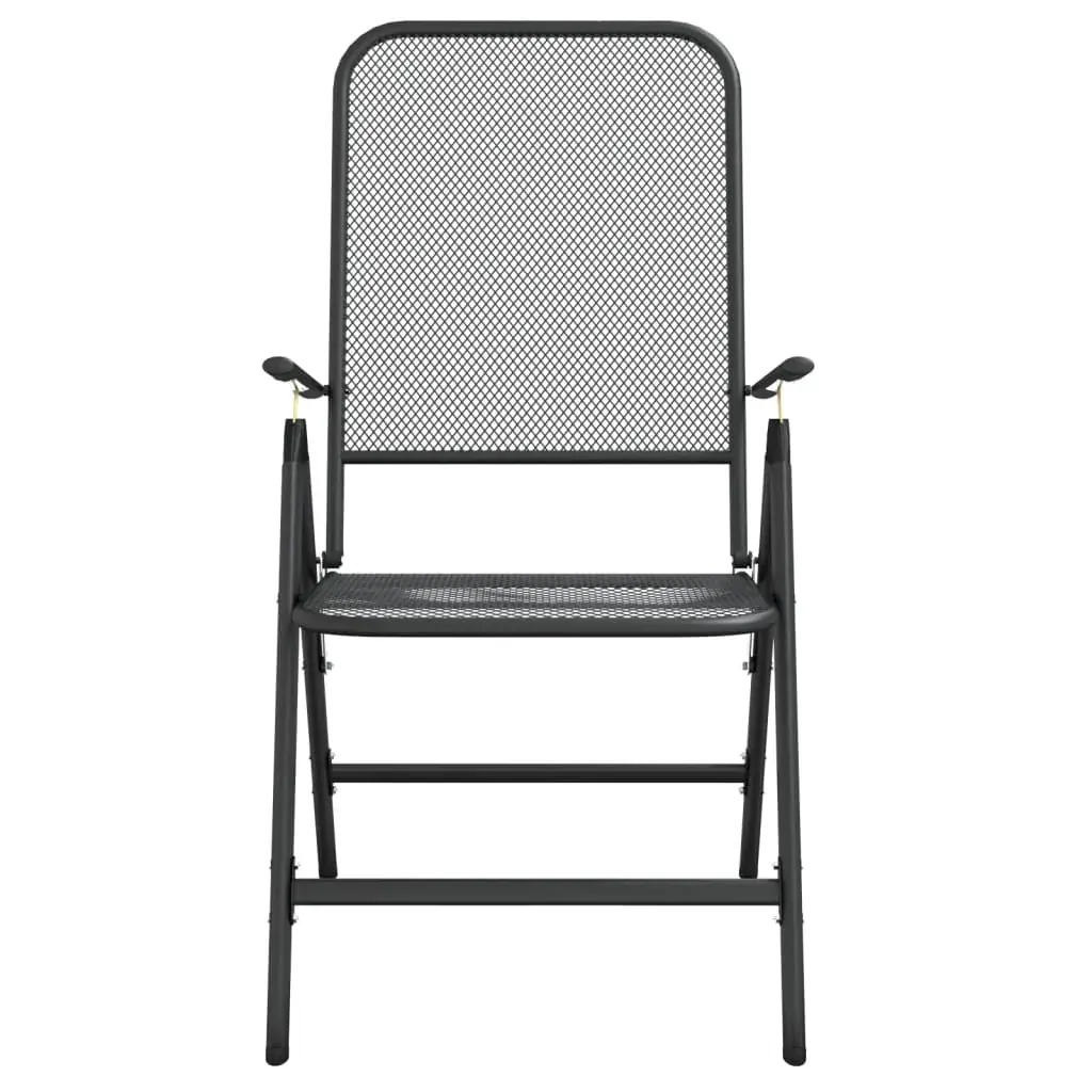 3 Piece Garden Dining Set Anthracite Metal Mesh Price