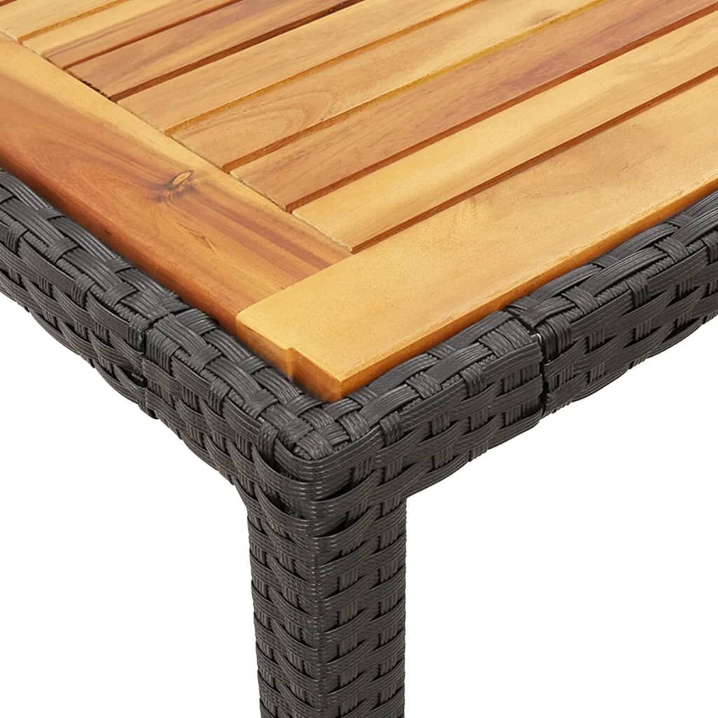 3 Piece Garden Dining Set with Cushions Black Poly Rattan Price