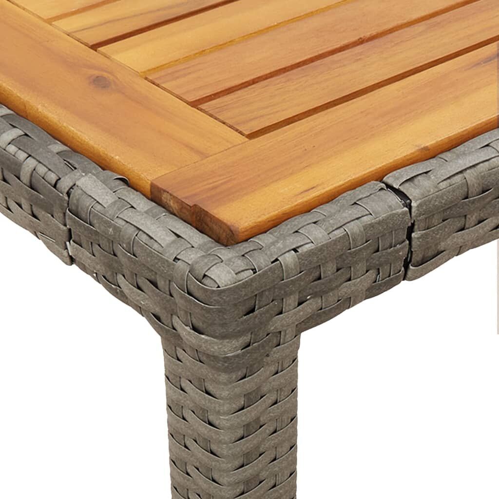 3 Piece Garden Dining Set with Cushions Grey Poly Rattan Price