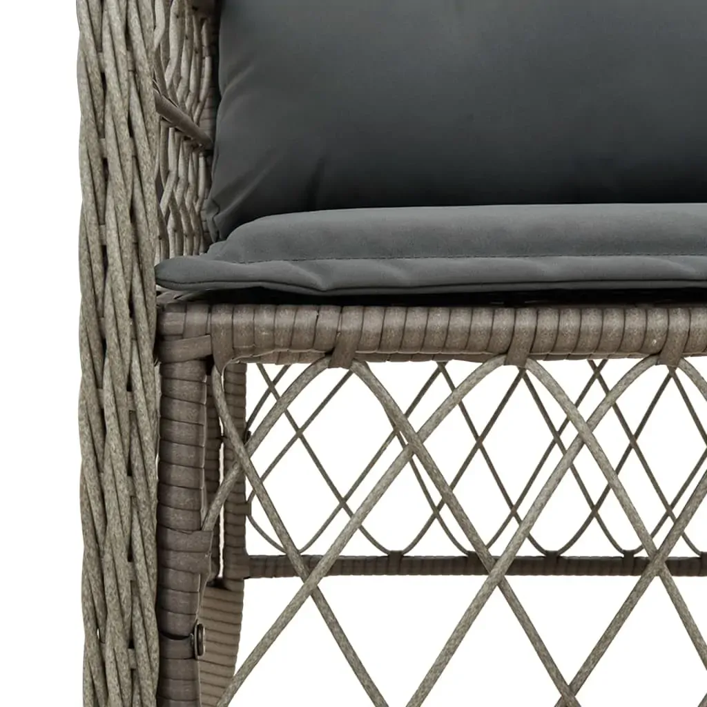 5 Piece Garden Dining Set with Cushions Grey Poly Rattan Price