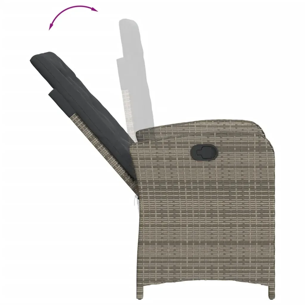 7 Piece Garden Dining Set with Cushions Grey Poly Rattan Price