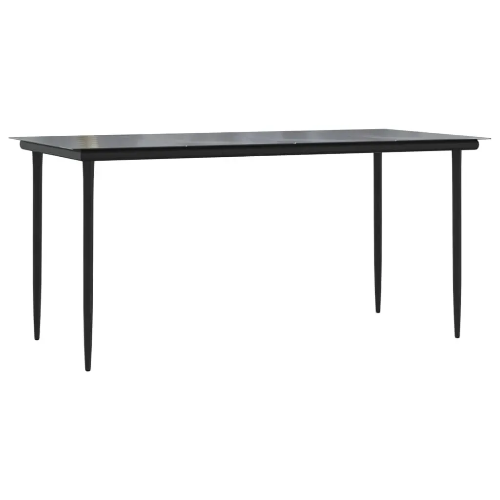 7 Piece Garden Dining Set with Cushions Black Poly Rattan Price