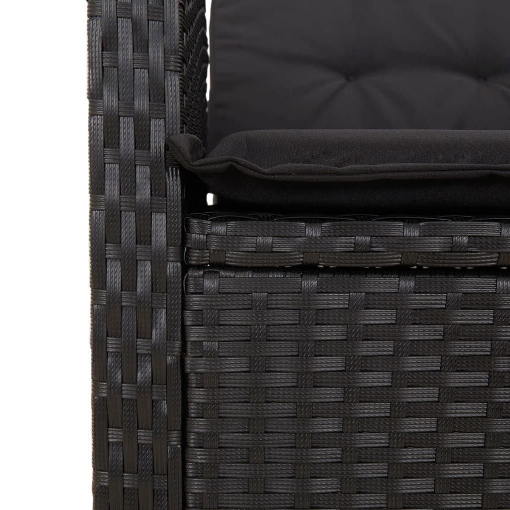 5 Piece Garden Dining Set with Cushions Black Poly Rattan Price
