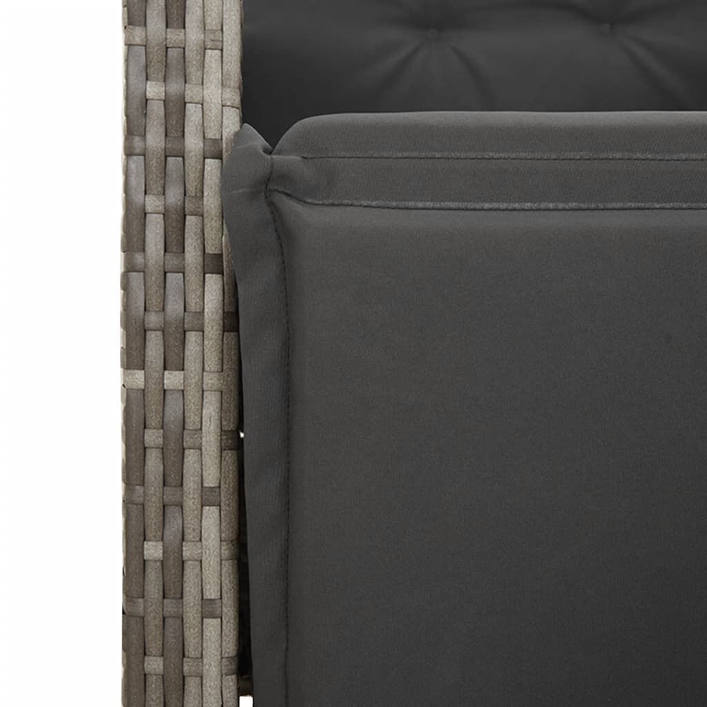 9 Piece Garden Dining Set with Cushions Grey Poly Rattan Price