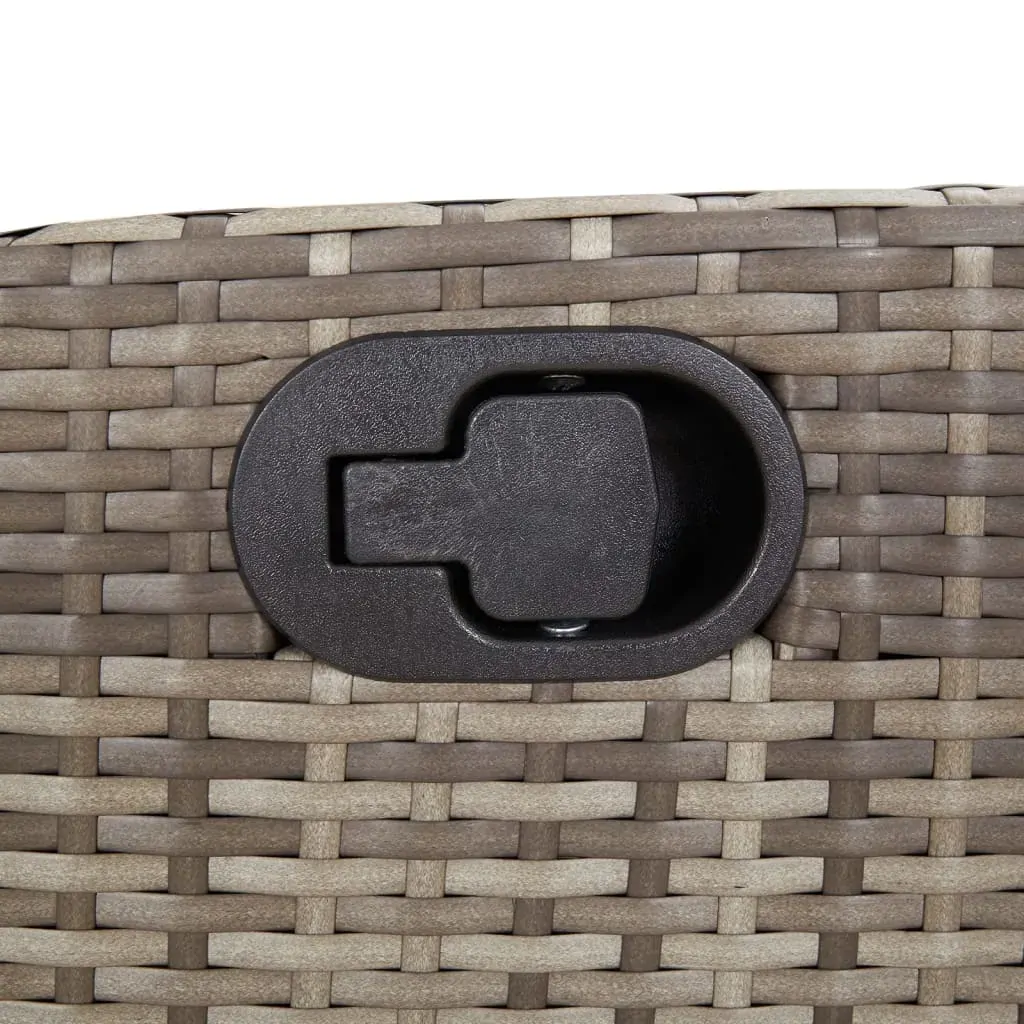 3 Piece Garden Dining Set with Cushions Grey Poly Rattan Price