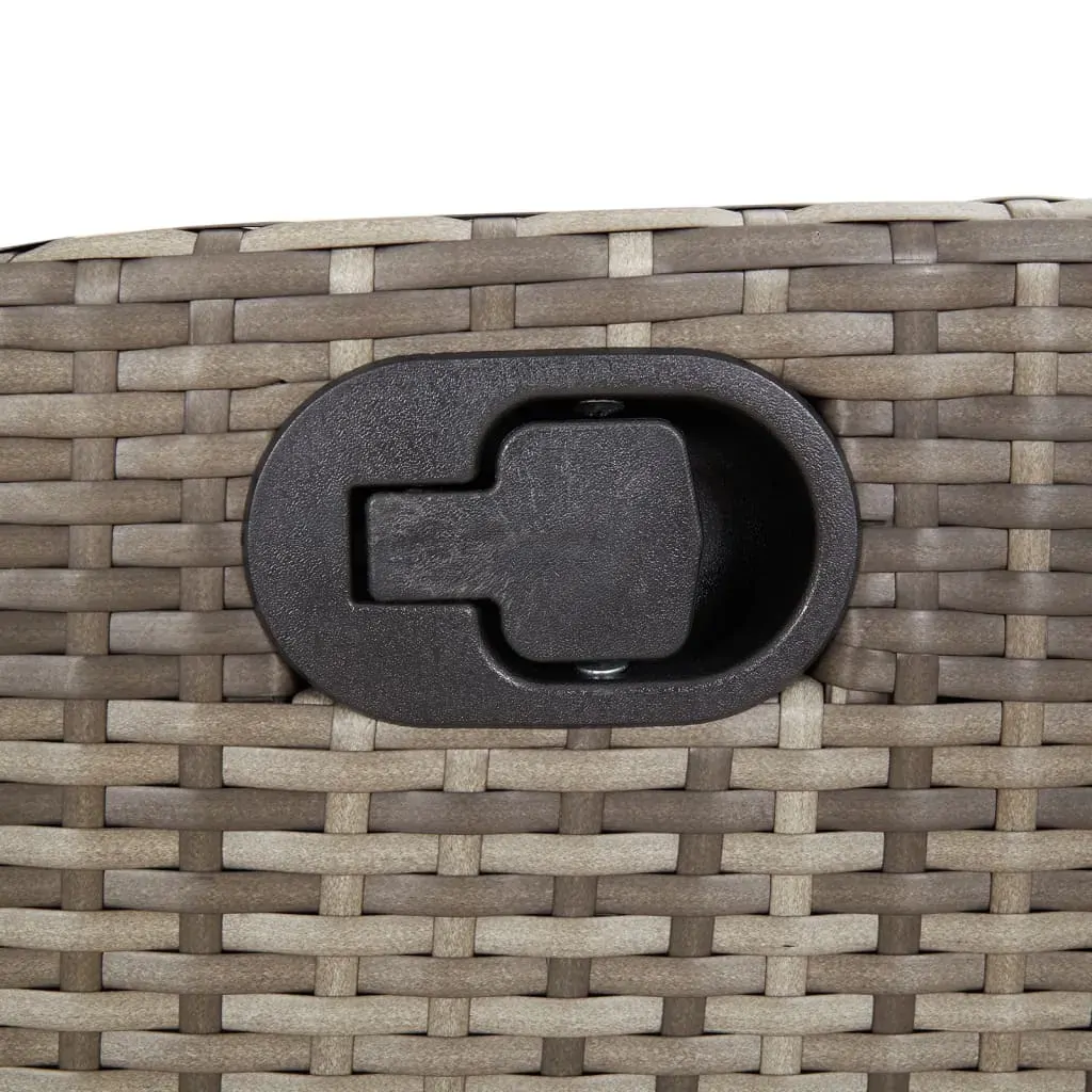 3 Piece Garden Dining Set with Cushions Grey Poly Rattan Price