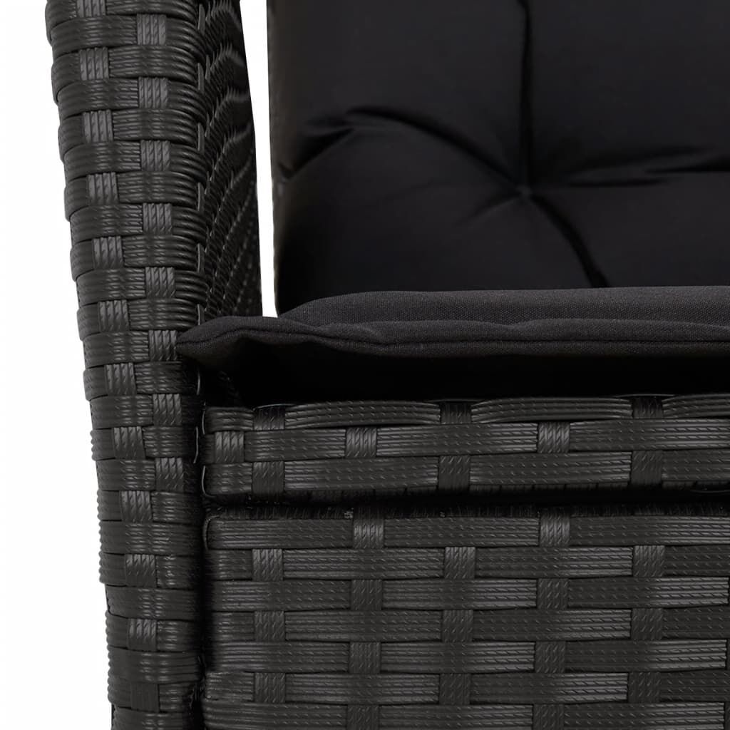 9 Piece Garden Dining Set with Cushions Black Poly Rattan Price